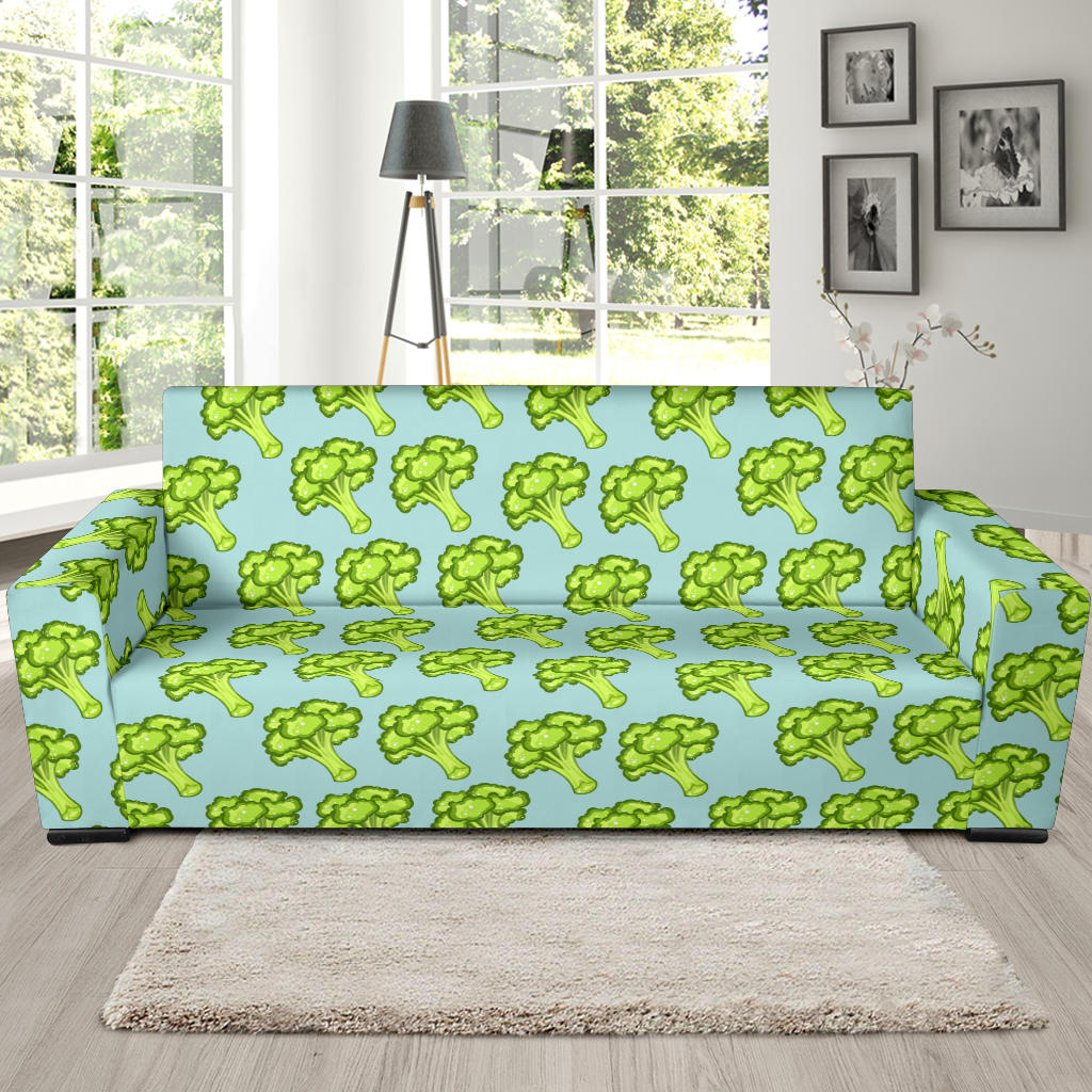 Broccoli Pattern Print Design 02 Sofa Slipcover