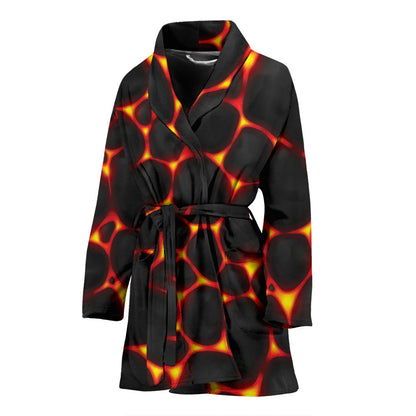 Lava Pattern Print Design 01 Women Bathrobe