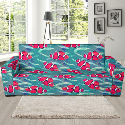 Clownfish Pattern Print Design 02 Sofa Slipcover