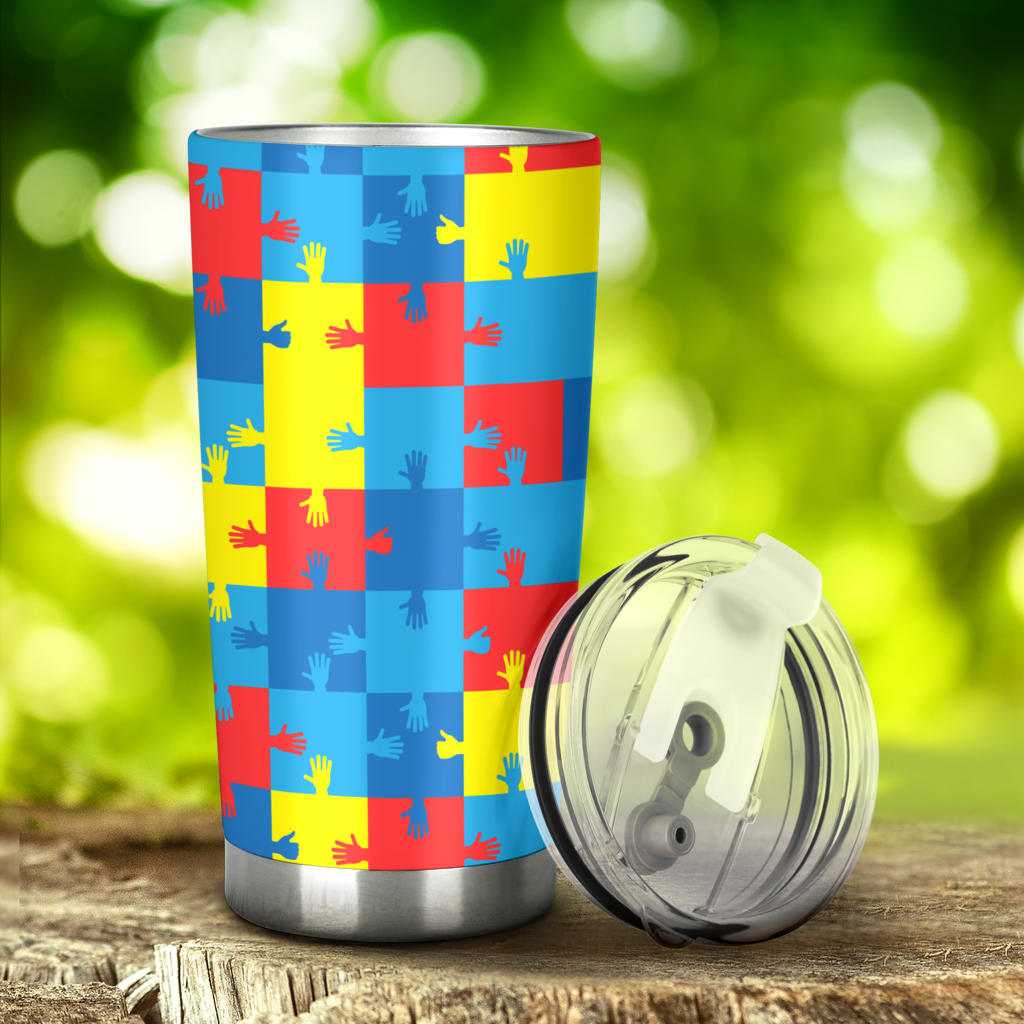 Autism Awareness Design Themed Print Tumbler