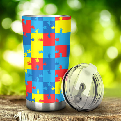 Autism Awareness Design Themed Print Tumbler