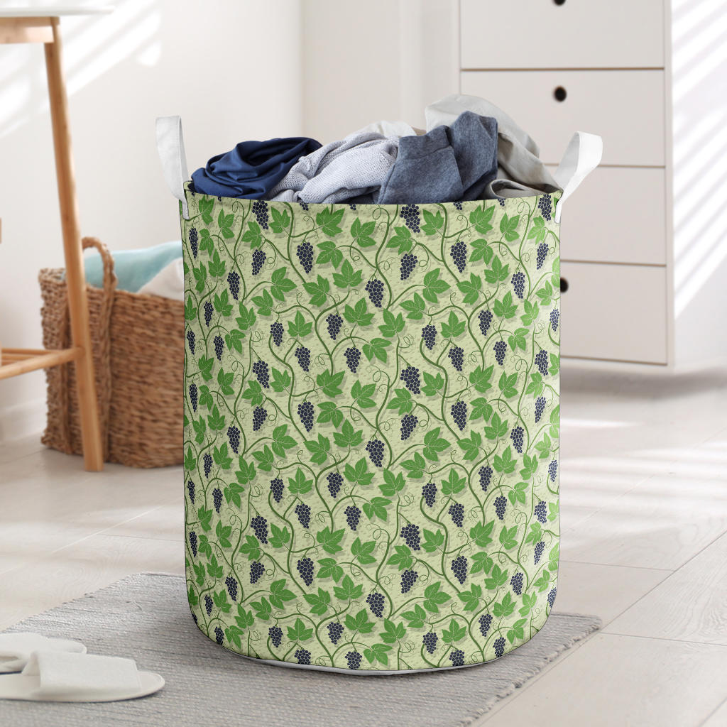 Wine Grape Thmed Print Laundry Basket