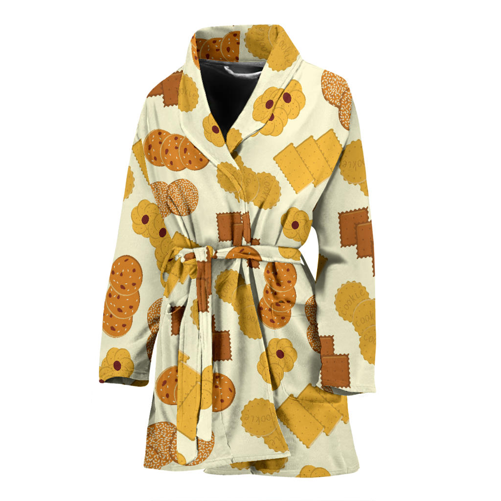 Cookie Pattern Print Design 06 Women Bathrobe