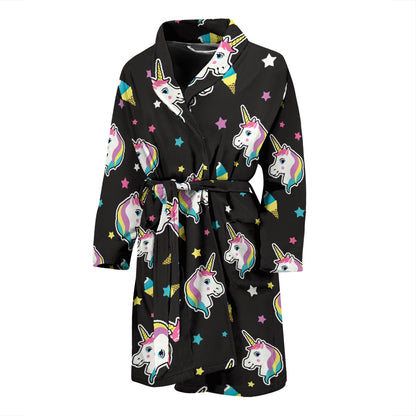 Unicorn Print Design LKS302 Men Bathrobe