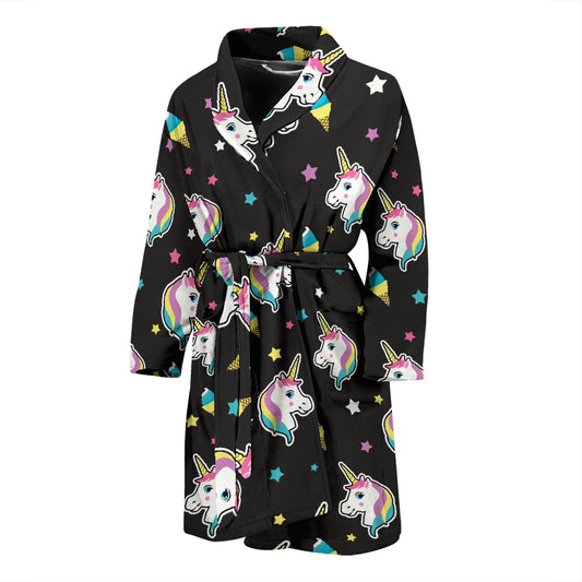 Unicorn Print Design LKS302 Men Bathrobe