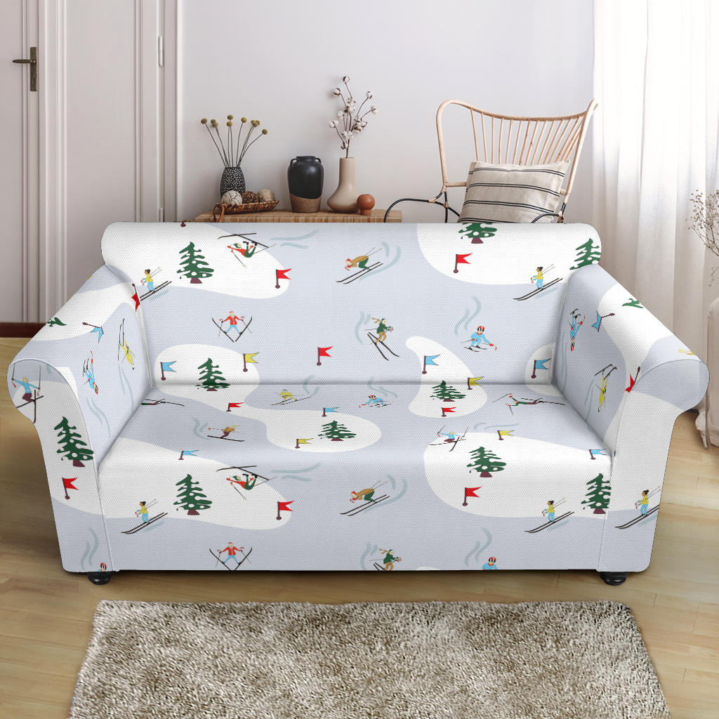 Ski Print Design LKS305 Loveseat Couch Slipcover