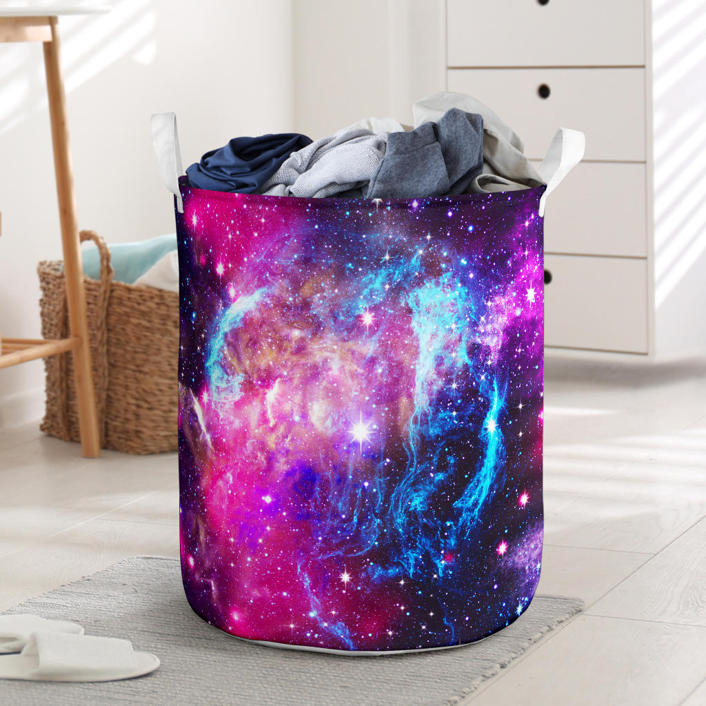 Galaxy Night Purple Space Print  Laundry Basket