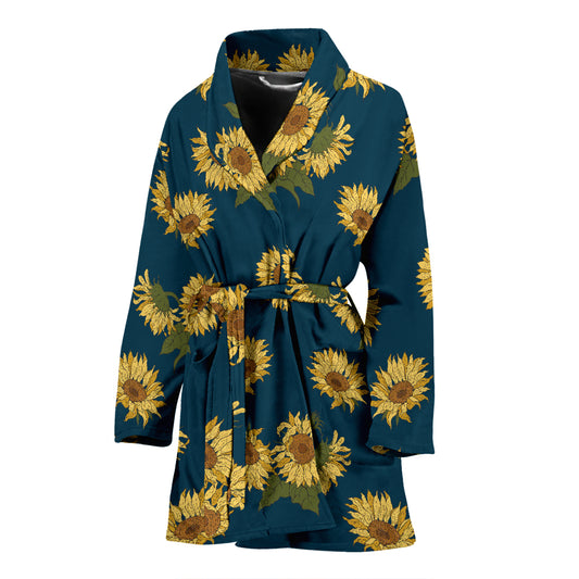 Sunflower Print Design LKS305 Women Bathrobe