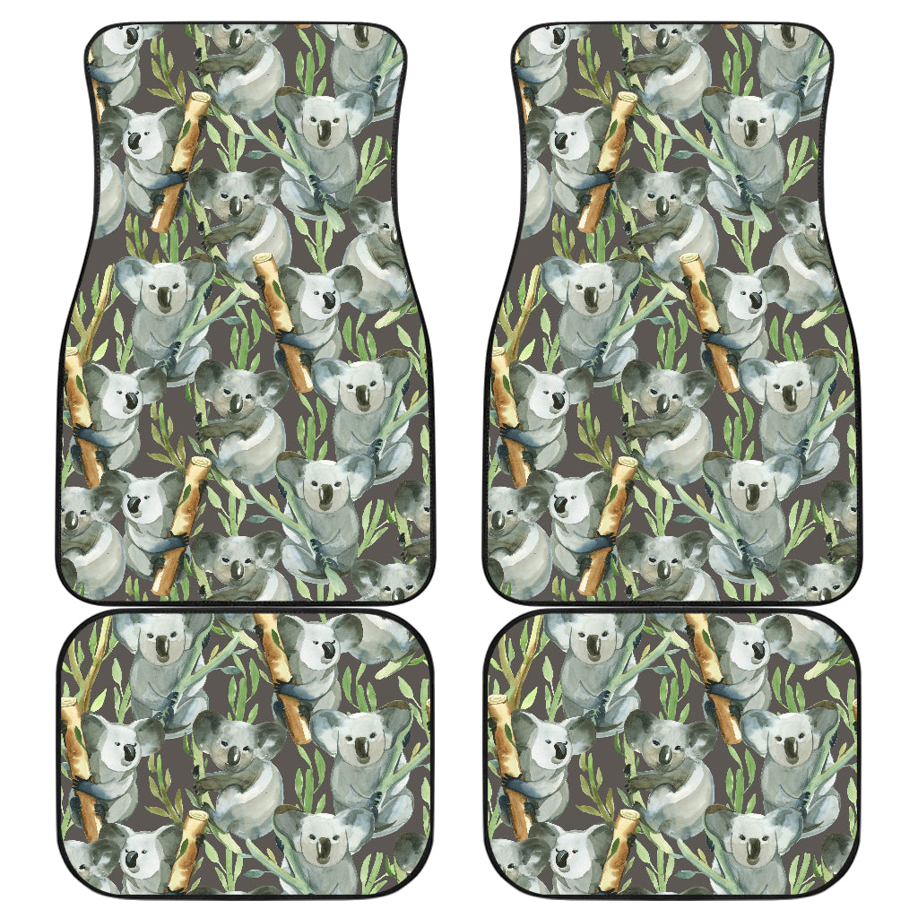 Koala Pattern Design Print Car Floor Mats Front Back