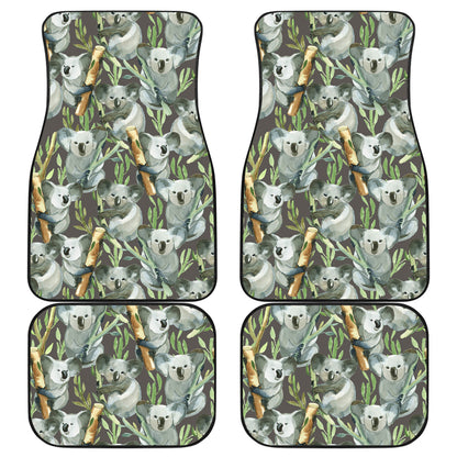 Koala Pattern Design Print Car Floor Mats Front Back