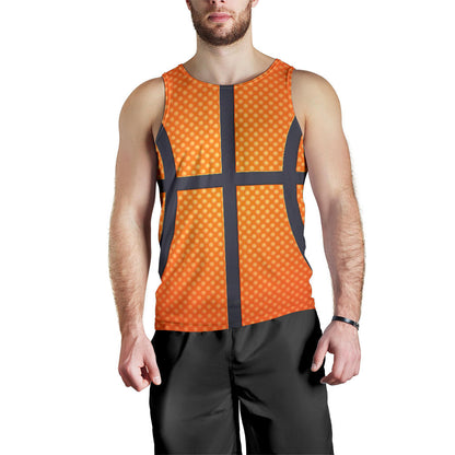Basketball Texture Print Pattern Men Tank Top