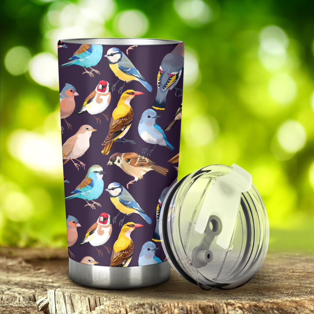 Bird Cute Print Pattern Tumbler