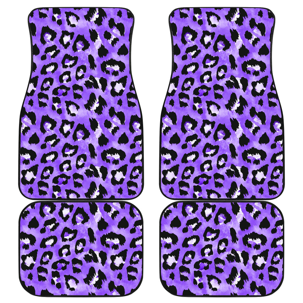 Leopard Purple Skin Print Car Floor Mats Front Back