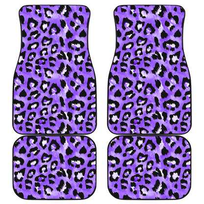 Leopard Purple Skin Print Car Floor Mats Front Back