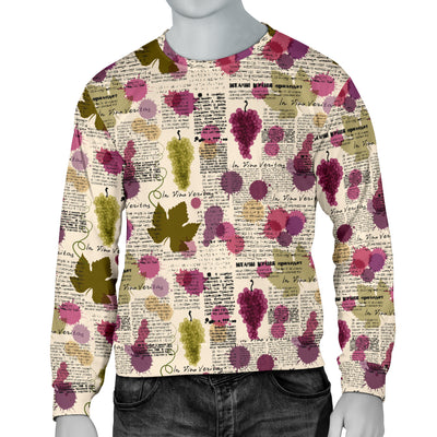Wine Style Design Print Men Long Sleeve Sweatshirt
