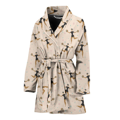 Cheerleader Pattern Print Design 03 Women Bathrobe