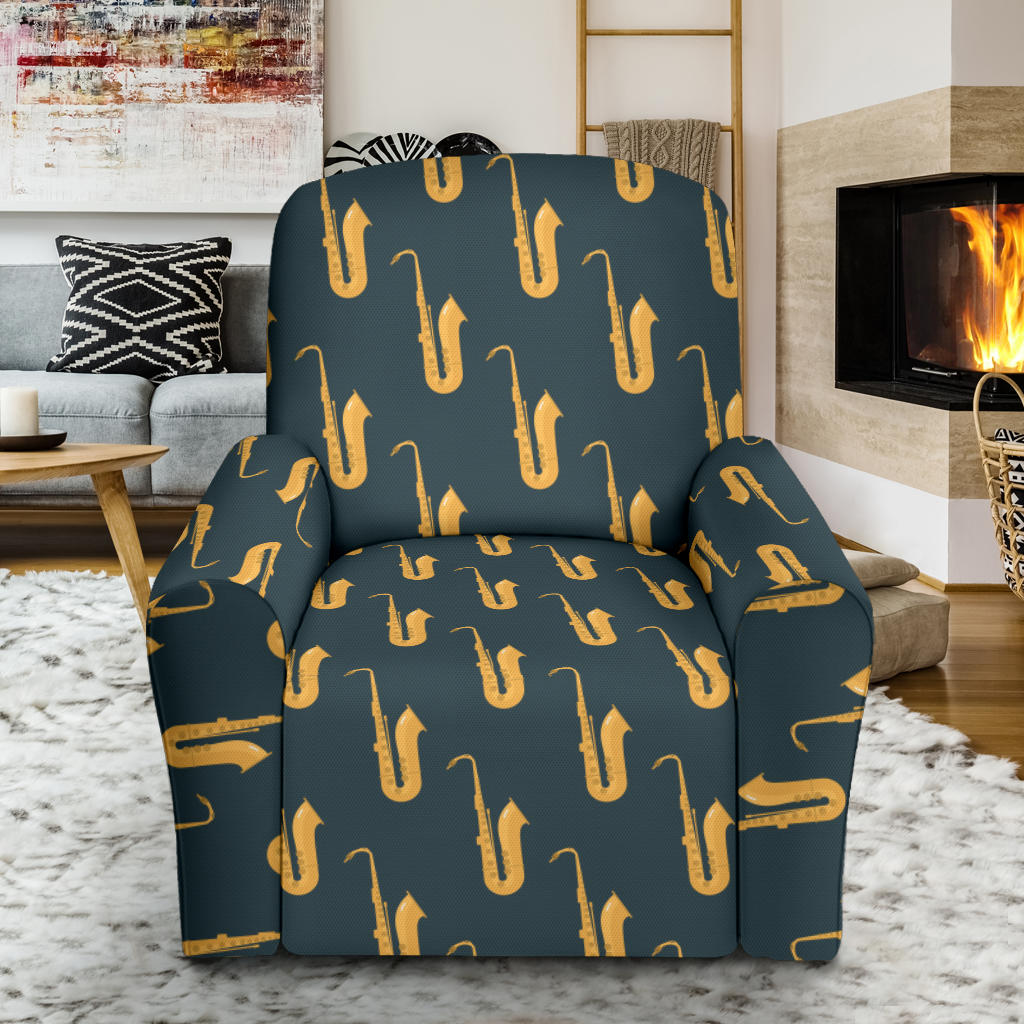 Saxophone Print Design LKS401 Recliner Slipcover with Pocket