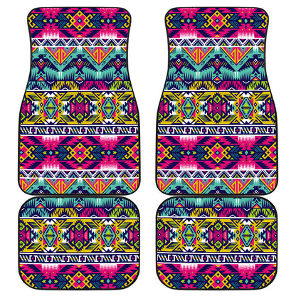 Indian Navajo Color Themed Design Print Car Floor Mats Front Back