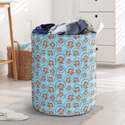Monkey Cute Design Themed Print Laundry Basket