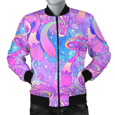 Psychedelic Trippy Mushroom Print Men Bomber Jacket