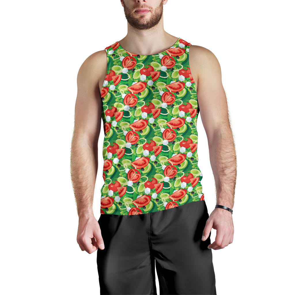 Vegan Salad Themed Design Print Men Tank Top