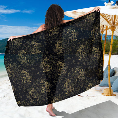 KOI Fish Pattern Print Design 02 Sarong Pareo Wrap