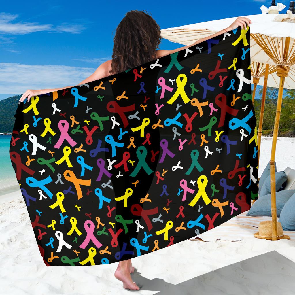 Cancer Awareness Pattern Print Design 03 Sarong Pareo Wrap