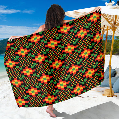 Kente Pattern Print Design 01 Sarong Pareo Wrap