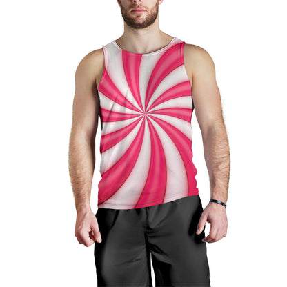 Vortex Twist Swirl Candy Print Men Tank Top