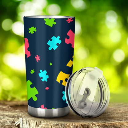 Autism Awareness Colorful Design Print Tumbler