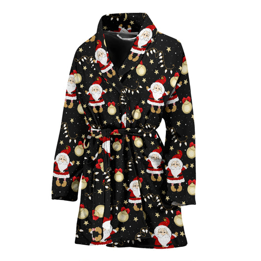 Santa Christmas Themed Print Design LKS307 Women Bathrobe