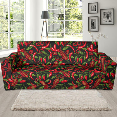 Chilli Pepper Pattern Print Design 02 Sofa Slipcover