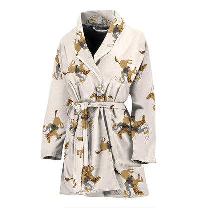 Cowboy Pattern Print Design 01 Women Bathrobe