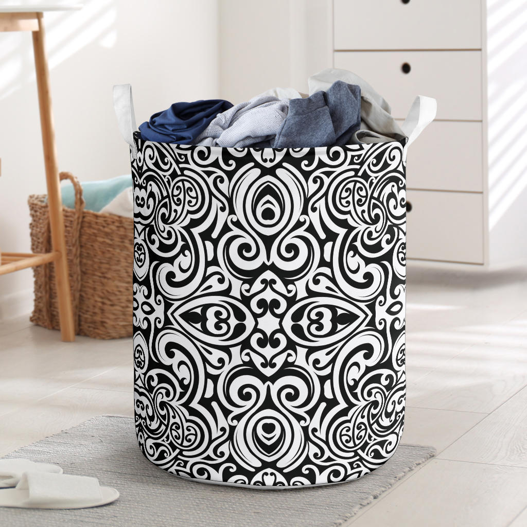 Polynesian Tattoo Pattern Laundry Basket