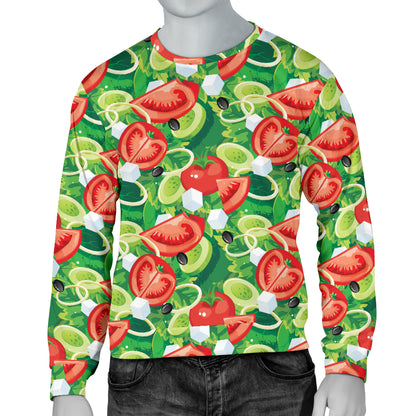 Vegan Salad Themed Design Print Men Long Sleeve Sweatshirt
