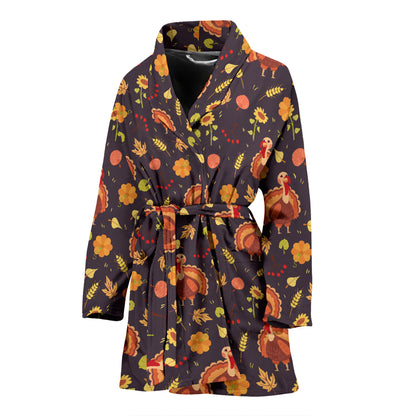 Thanksgiving Print Design LKS305 Women Bathrobe