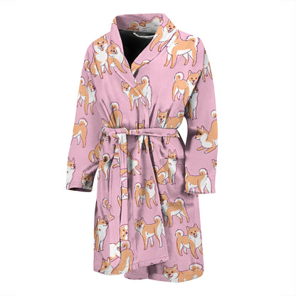 Shiba Inu Print Design LKS303 Men Bathrobe