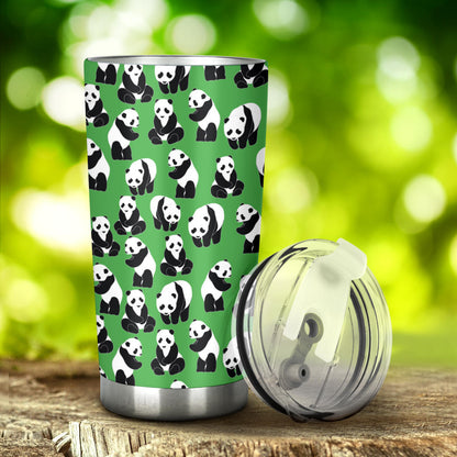 Panda Bear Pattern Themed Print Tumbler
