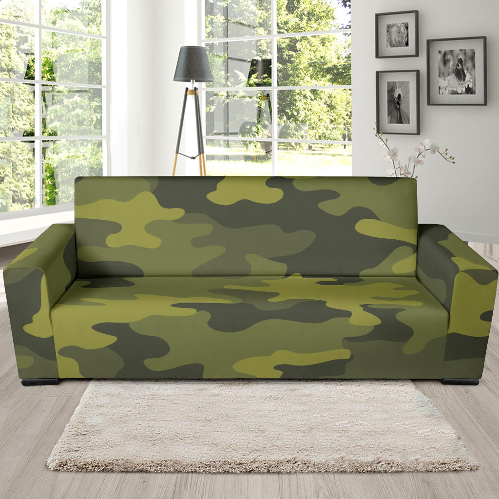 Military Camouflage Pattern Print Design 02 Sofa Slipcover