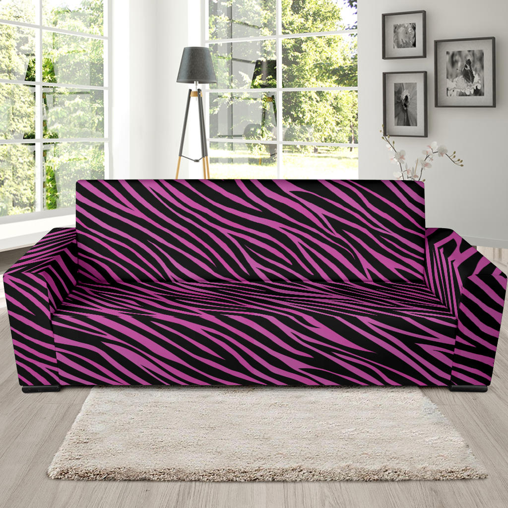 Zebra Pink Print Design LKS304 Sofa Slipcover