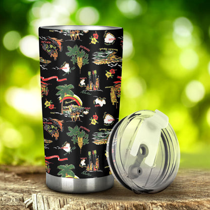 Hawaiian Island Themed Print Tumbler