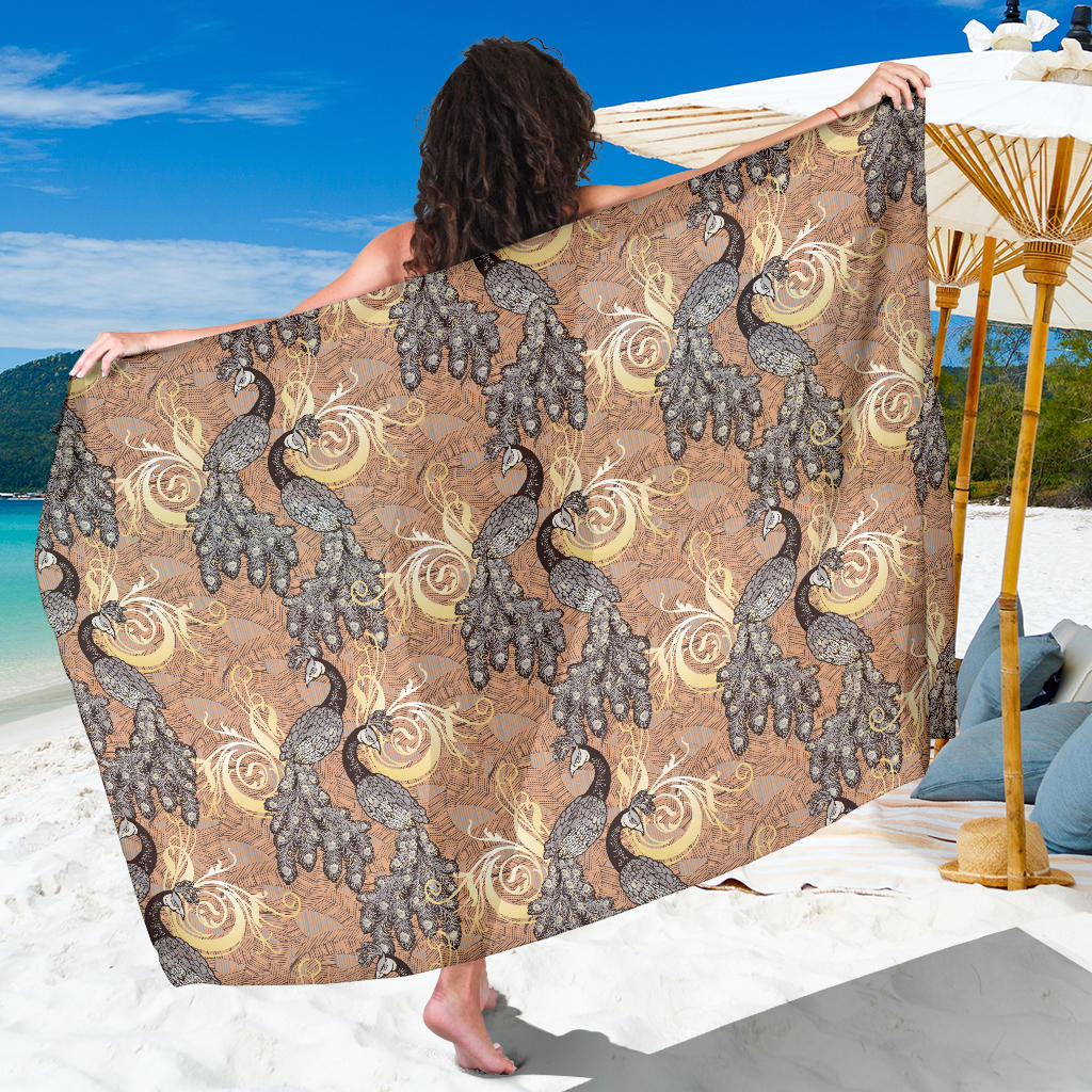 Peacock Pattern Print Design A05 Sarong Pareo Wrap