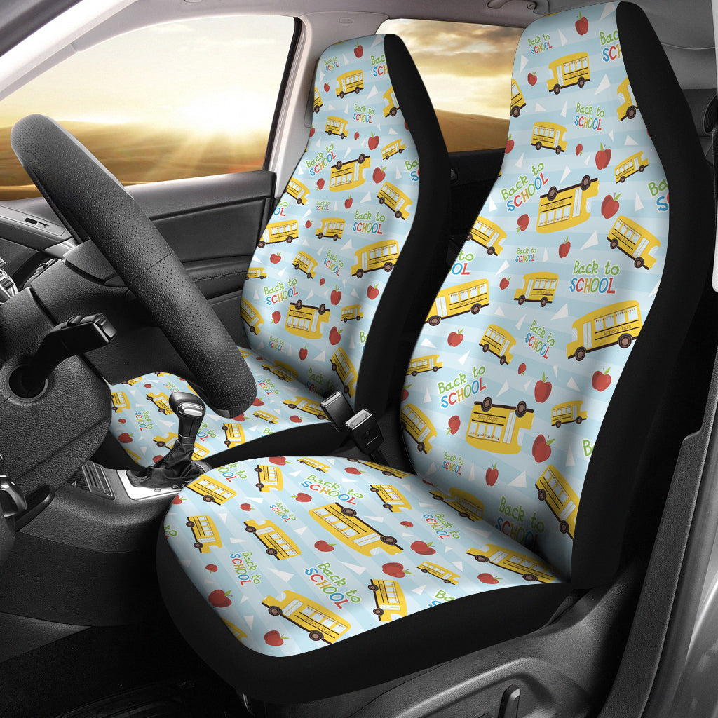 School Bus Back To School Print Design LKS303 Car Seat Covers