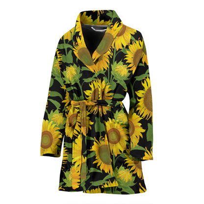 Sunflower Print Design LKS302 Women Bathrobe