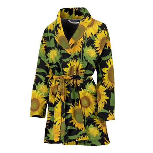 Sunflower Print Design LKS302 Women Bathrobe