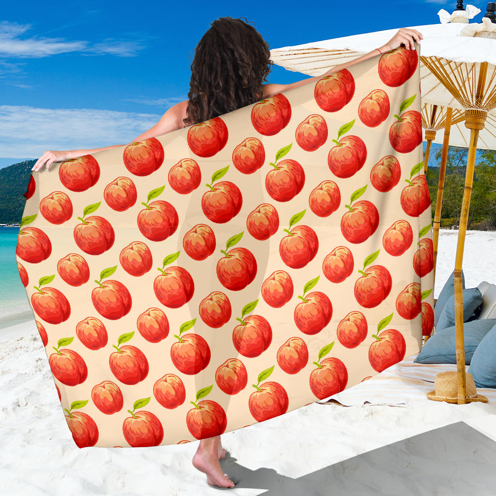 Peach Pattern Print Design A03 Sarong Pareo Wrap
