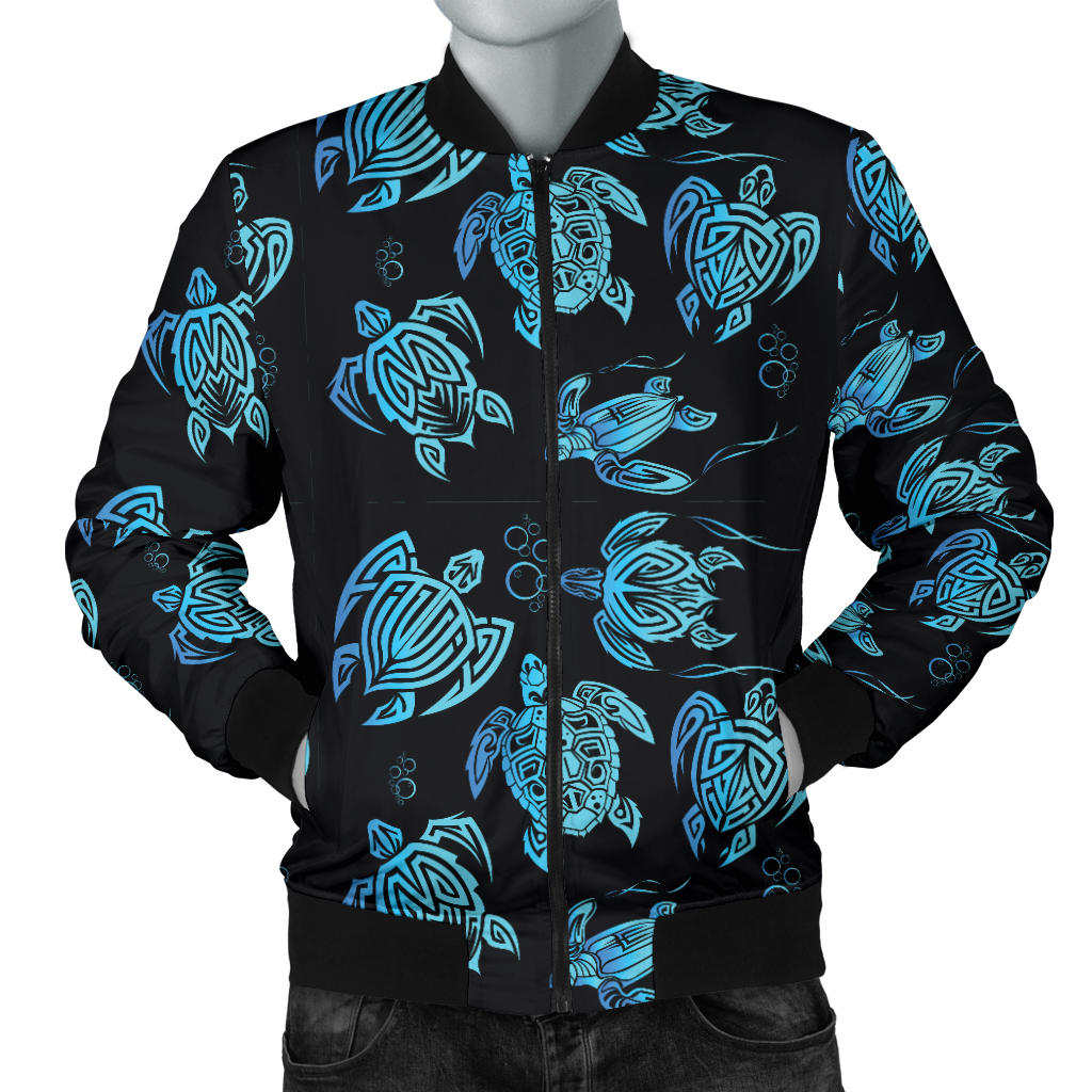Tribal Turtle Polynesian Themed Design Men Bomber Jacket