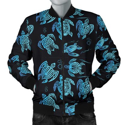 Tribal Turtle Polynesian Themed Design Men Bomber Jacket