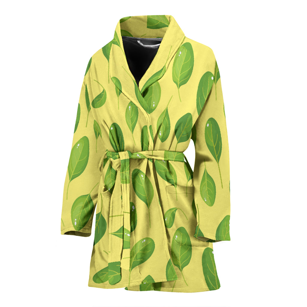 Spinach Print Design LKS302 Women Bathrobe