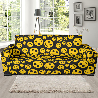 Smiley Face Emoji Print Design LKS304 Sofa Slipcover